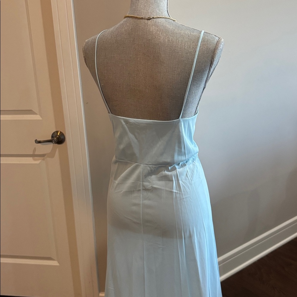 Vintage 70’s Lane Bryant Elegant Blue Spaghetti Strap Maxi nightgown Dress - Picture 6 of 10